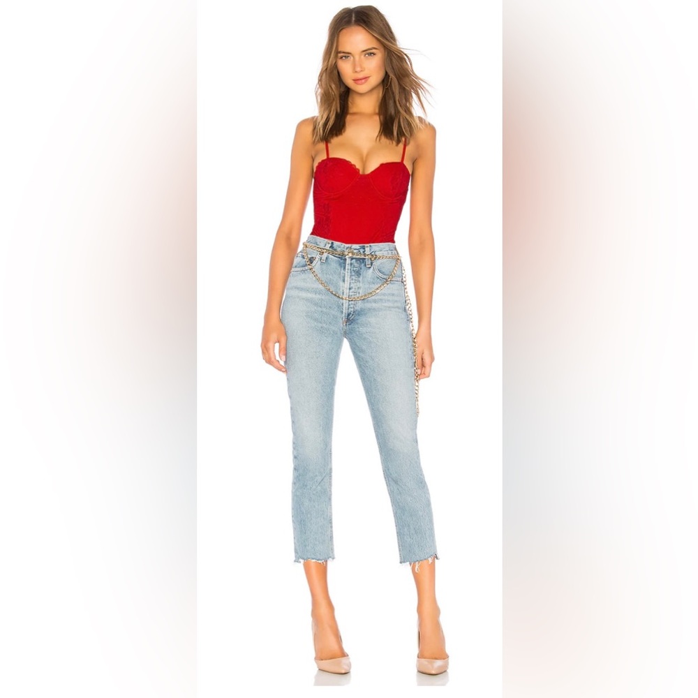 AGOLDE Riley High Rise Straight Crop Jeans